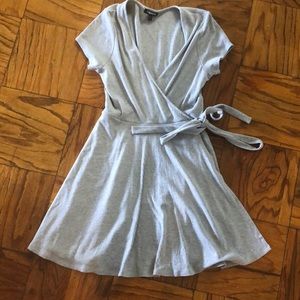 Express size S light gray ballerina stretchy wrap dress